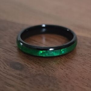 King Will Black And Green Women's Tungsten Carbide Ring Size 9